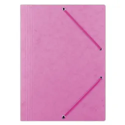 Office Products Teczka z gumką, preszpan, A4, 390gsm, 3-skrz., różowa 