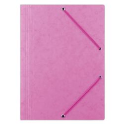 Office Products Teczka z gumką, preszpan, A4, 390gsm, 3-skrz., różowa 