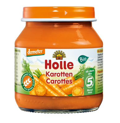 Marchew Bez Dodatku Cukrów Bezglutenowa Od 5 Miesiąca Demeter Bio 125 G (Słoik) - Holle [BIO]