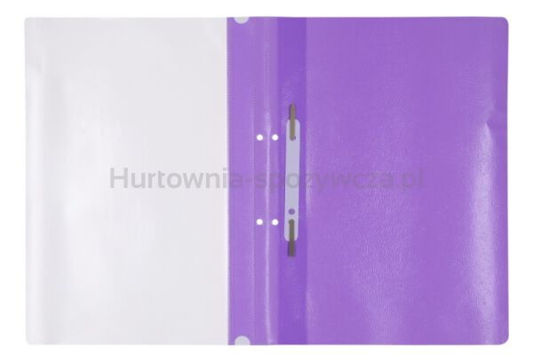 Office Products Skoroszyt, PP, A4, 2 otwory, 100/170mikr., wpinany, fioletowy  - 2