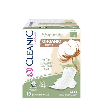 Cleanic Podpaski Naturals Organic Cotton Night 10 Sztuk