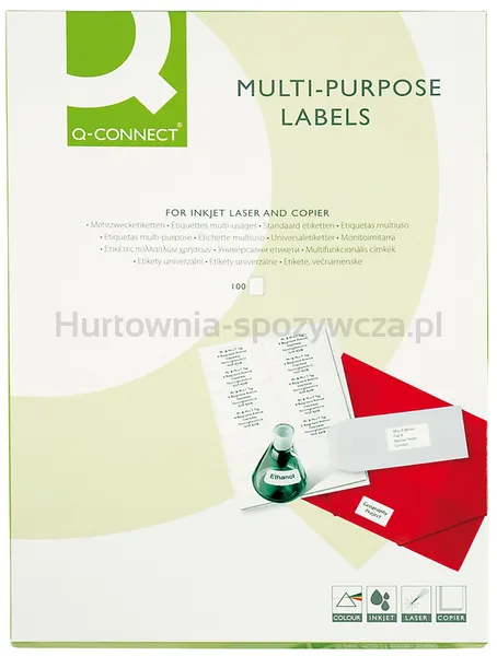 Q-Connect Etykiety uniwersalne 38x21,2mm, zaokrąglone, białe 100 ark.