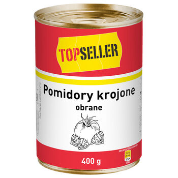 TOPSELLER Pomidory krojone, obrane w soku pomidorowym 400 g