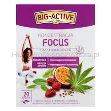 Big Active Herbata Zielona Focus Z Dodatkiem Konopi (20 Torebek X 1,5G) 