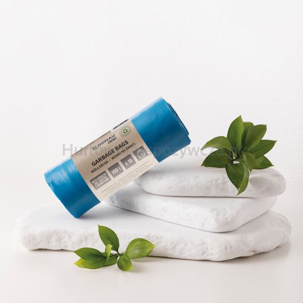 Worki na śmieci DONAU ECO, z uchwytami Knoties, 100l, 10 szt., niebieskie - 2