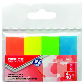 Zakładka indeksująca OFFICE PRODUCTS PP 20x50mm zawieszka mix