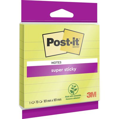 Post-It Karteczki samoprzylepne Super sticky, XL, w linię, 101x101mm, 70 kart., zawieszka, zielone [BIURO]