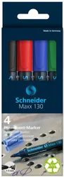 Schneider Zestaw markerów uniwersalnych Maxx 130, 1-3mm, 4 szt., miks kolorów 
