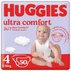 Huggies Ultra Comfort 4 Pieluchy 7-18 Kg - 50 Szt.