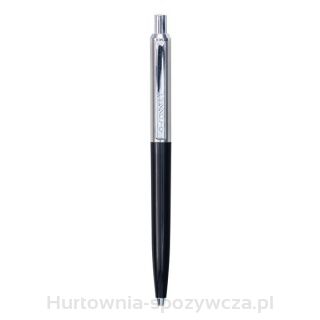 Długopis Automatyczny Q-Connect Prestige, 0,7Mm, Czarno/Srebrny, Wkład Niebieski