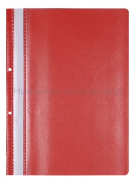 Office Products Skoroszyt, PP, A4, 2 otwory, 100/170mikr., wpinany, czerwony 