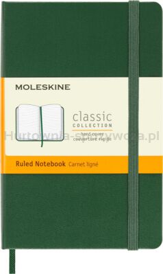 Notes MOLESKINE Classic P (9x14 cm) w linie, twarda oprawa, myrtle green, 192 strony, zielony