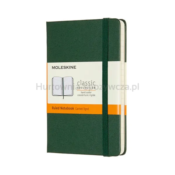 Notes MOLESKINE Classic P (9x14 cm) w linie, twarda oprawa, myrtle green, 192 strony, zielony