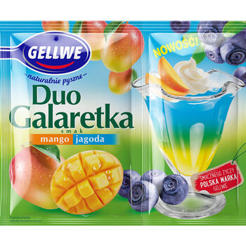 Gellwe Duo Galaretka Smak Mango Jagoda 75 G (50 G + 25 G)