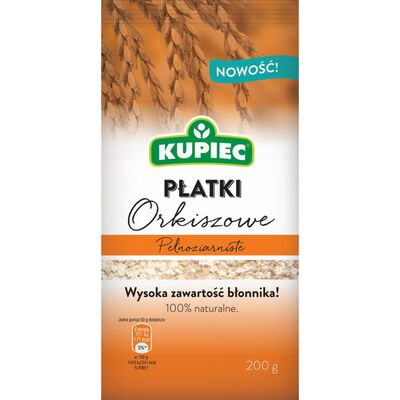 Kupiec Płatki Orkiszowe Pełnoziarniste 200G