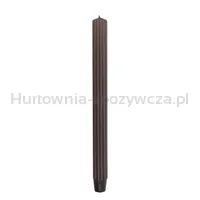 Świeca stołowa długa ryflowana DONAU HOME, 25x300 mm, 4 szt., brązowa - 2