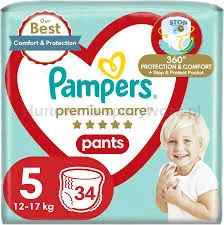 Pampers Premium Care Pants, rozmiar 5, 34 pieluchomajtki