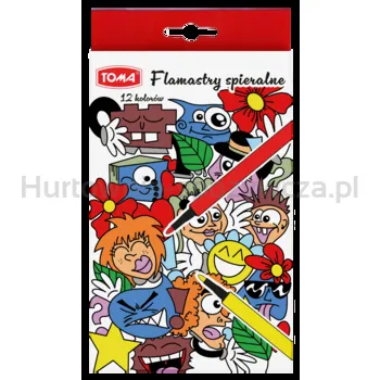 TOMA Pisaki zmywalne 12 kolorów 