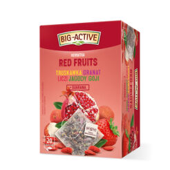 Big-Active Herbatka Owocowa Red Fruits Truskawka, Granat, Liczi, Jagody Goji + Guarana 20 Torebek X 2,25G/45G
