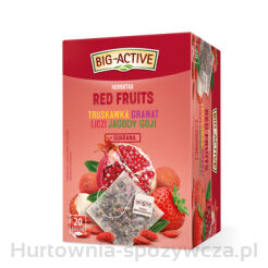 Big-Active Herbatka Owocowa Red Fruits Truskawka, Granat, Liczi, Jagody Goji + Guarana 20 Torebek X 2,25G/45G