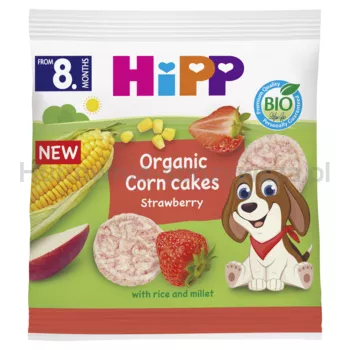 HiPP Wafelki kukurydziane truskawkowe BIO, 23 g