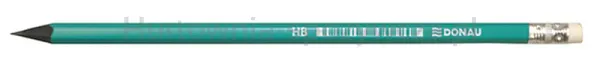 Donau Ołówek syntetyczny z gumką HB, lakierowany, zielony 