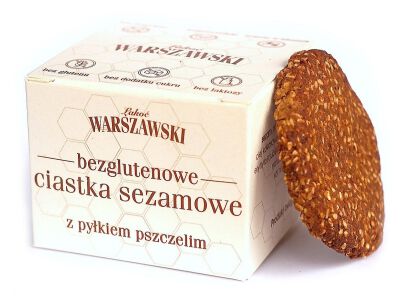 Ciastka Sezamowe Z Pyłkiem Pszczelim Bezglutenowe 150 G - Baton Warszawski [BIO]