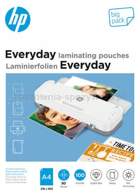 Hp EverydayFolie laminacyjneA4, 80 mic, 100 szt., przezroczyste/połysk [BIURO]