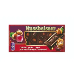 Nussbeisser Czekolada Gorzka Z Orzechami I Rodzynkami 100g