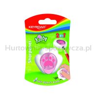 Temperówka plastikowa z gumką KEYROAD, kitty cat, pojedyncza, blister, mix kolorów - 2