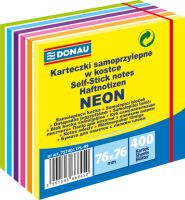 Donau Kostka samoprzylepna, 76x76mm, neon, 1x400 kart., mix kolorów [BIURO]