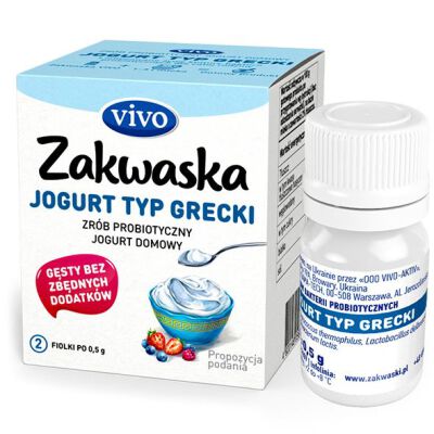 Żywe Kultury Bakterii Do Jogurtu Typu Greckiego "Zakwaska" Bezglutenowe 1 G (2 Fiolki) - Vivo [BIO]