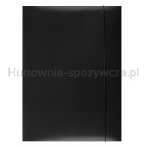 Office Products Teczka z gumką, karton, A4, 300gsm, 3-skrz., Czarna 