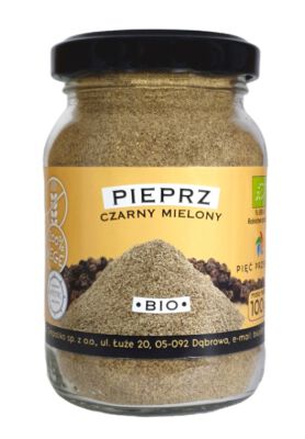 Pieprz Czarny Mielony Bezglutenowy Bio 100 G - Pięć Przemian [BIO]