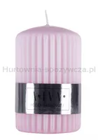 Świeca słupek ryflowana DONAU HOME Alva, 60x90mm, różowy - 2