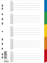 Przekładki Donau, Pp, A4, 225X297Mm, 5+1 Kart, Mix Kolorów
