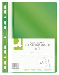 Q-Connect Skoroszyt, Pp, A4, Standard, 120/170Mikr., Wpinany, Zielony 