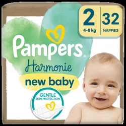 Pampers Harmonie Baby Pieluszki, Rozmiar 2, 32 Sztuki, 4Kg-8Kg