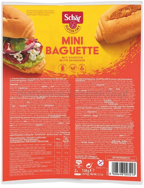 Mini baguette- bagietki do zapiekania BEZGL.150 g