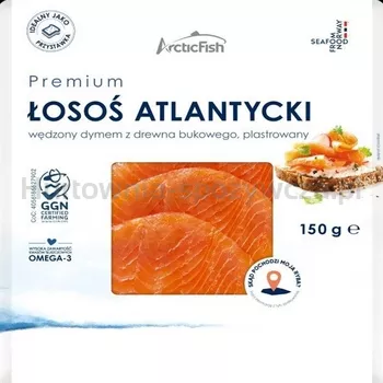 ArticFish Łosoś atlantycki wędzony na zimno plastry premium 150g