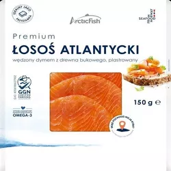 ArticFish Łosoś atlantycki wędzony na zimno plastry premium 150g