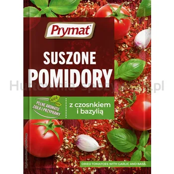 Prymat Suszone pomidory z czosnkiem i bazylią 15g 