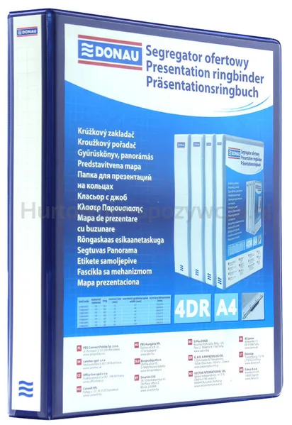 Segregator ofertowy DONAU, PP, A4/4RD/25, niebieski
