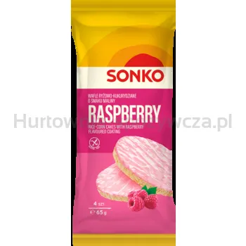 SONKO Wafle ryżowo-kukurydziane o smaku maliny 65g
