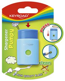 Keyroad Temperówka Pumpy-Up, plastikowa, pojedyncza, blister, mix kolorów 