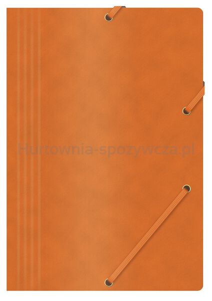 Office Products Teczka z gumką, preszpan, A4, 390gsm, 3-skrz., pomarańczowa 