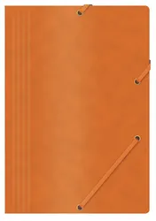 Office Products Teczka z gumką, preszpan, A4, 390gsm, 3-skrz., pomarańczowa 
