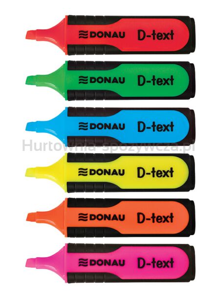 Donau Zakreślacz fluorescencyjny D-Text, 1-5mm (linia), 6szt., mix kolorów  - 2