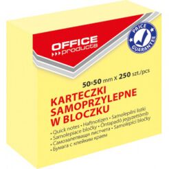 Mini Kostka Samoprzylepna Office Products, 50X50Mm, 1X250 Kart., Pastel, Jasnożółta