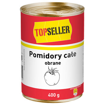 TOPSELLER Pomidory całe, obrane w soku pomidorowym 400 g.